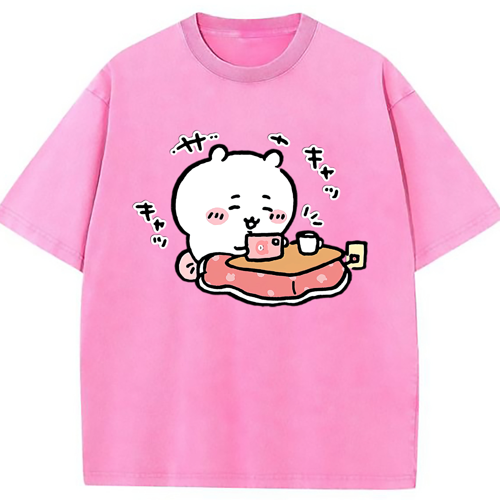 （画像用） ちいかわ ちいかわ Chii-kawa chiikawa 綿100% ヴィンテージ風 半袖Tシャツ（フロントプリント）